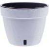 Gardenera 11.8" ASTI Self Watering Planter in White Black Modern Flower Pot with Water Level Indicator for All House Plants Flowers Herbs Succulents and Hanging Plants