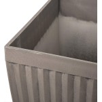 Glitzhome GH20292 Faux Concrete Flower Pot Set of 2 Garden Fluted Planter with Drainage Hole for Indoor and Outdoor Use Gray