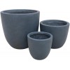 Kante AC0050ABC-60121 Large Concrete Round Set of 3 Sizes Outdoor Indoor Modern Planter Pots Lightweight Weather Resistant Seamless with Drainage Hole 17" H 12" H 9" H Dark Gray
