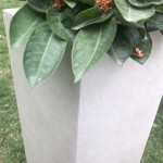 Kante RF0002C-C80021-2 Lightweight Durable Modern Tall Square Outdoor Planter Weathered Concrete