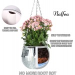 Large Self Watering Disco Ball Planter 8 Inch Hanging Planter Ready to Use with Ceiling Hook Boho Decor Planter Pot for Indoor or Outdoor