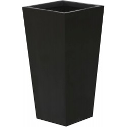 LuxenHome MgO Tall Tapered Planter for Outdoor Plants Large Flower Pots for Front Porch Indoor Outdoor Use in Patio Living Room Garden Courtyard 19 inch Black