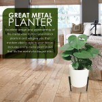 Metal Pots for Plants Large Metal Planter Pot with Stand for Indoor Outdoor Use