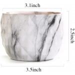 SE SUN-E Sun-E Modern Style Marbling Ceramic Flower Pot Succulent Cactus Planter Pots Container Bonsai Planters with Hole 3.35 Inch Gift Idea4 in Set Plants Not Included
