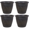 Sunnydaze Anjelica Flower Pot Planter Outdoor Indoor Unbreakable Double-Walled Polyresin with UV-Resistant Sable Finish Set of 4 Large 24-Inch Diameter
