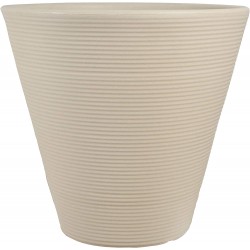 Sunnydaze Walter Flower Pot Planter Outdoor Indoor Heavy-Duty Double-Walled Polyresin Fade-Resistant Antique White Finish Single 16-Inch Diameter