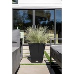 Veradek Nobleton Indoor Outdoor Wide Square Planter 18 inch 2 Pack Black