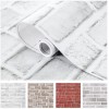 Coavas Brick Wallpaper Peel and Stick White 17.5x118.1 Inches for Bedroom Faux Brick Kitchen Cabinets Backsplash Fireplace Laundry Room Accent Walls Classroom Thicker Thicken Halloween 44.5x300cm