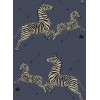 Denim Zebra Safari Scalamandre Self Adhesive Wallpaper Blue