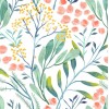 HaokHome 93029 Watercolor Forest Floral Peel and Stick Wallpaper Removable White Green Pink Vinyl Self Adhesive Shelf Liner 17.7in x 9.8ft