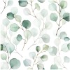 HaokHome 93044 Peel and Stick Wallpaper Green White Eucalyptus Leaf Wall Mural Home Nursery Decor 17.7in x 9.8ft