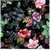HaokHome 93153 Wild Spring Peel and Stick Wallpaper Bouquet Botanical Floral Black Green Pink Removable Stick on Home Decor 17.7in x 118in