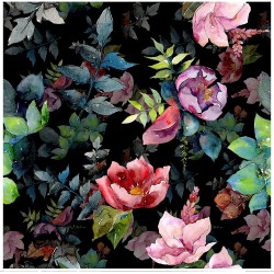 HaokHome 93153 Wild Spring Peel and Stick Wallpaper Bouquet Botanical Floral Black Green Pink Removable Stick on Home Decor 17.7in x 118in