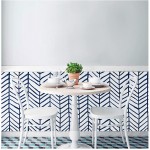 HaokHome 96020-2 Modern Stripe Peel and Stick Wallpaper for Bedroom Herringbone Navy Blue Vinyl Removable Decoration 17.7in x 9.8ft