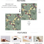 HelloWall Olive Green Wallpaper Peel and Stick Floral Wallpaper Vintage Pattern Contact Paper for Walls Decorative Self Adhesive 17.71"x315" Removable Vintage Bedroom Wallpaper Renter Friendly