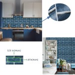 HeloHo 17.71" X 118" Blue Brick Wallpaper Peel and Stick Wallpaper Self-Adhesive Removable Wallpaper Brick 3D Textured Waterproof Wall Paper Kitchen Backsplash Cabinet Wall Decoration