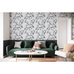 Heroad Brand Peel and Stick Wallpaper White and Green Eucalyptus Leaf Floral Wall Mural Home Contact Paper Removable Waterproof Leaf Wallpaper Shelf Drawer Liner Vinyl Decorative 17.7”x118"