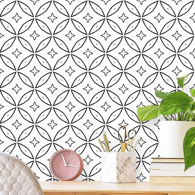 Livebor Black and White Contact Paper Geometric Peel and Stick Wallpaper 17.7inch X 196.8inch Black Stripe Wallpaper Peel and Stick Self Adhesive Wallpaper Removable Wallpaper Modern Contact Paper