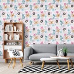 Mecpar Floral Wallpaper 17.71'' x 118'' Perennial Blooms Wallpaper Floral Peel and Stick Wallpaper Vinyl Self Adhesive Removable Waterproof Wallpaper for Bathroom Cabinet Prepasted Decorative