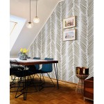 Modern Stripe Peel and Stick Wallpaper 17.7"x118" Herringbone Brown White Update Vinyl Self Adhesive Removable Wallpaper for Decor Any Room Wall and Cabinet Furniture Refurbishment