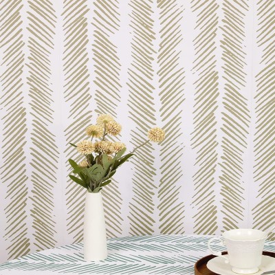 Modern Stripe Peel and Stick Wallpaper 17.7"x118" Herringbone Brown White Update Vinyl Self Adhesive Removable Wallpaper for Decor Any Room Wall and Cabinet Furniture Refurbishment
