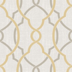 NuWallpaper NU1695 Sausalito Taupe Yellow Peel & Stick Wallpaper  Gray