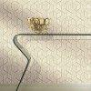 RoomMates RMK10704WP Metallic Gold Striped Hexagon Peel and Stick Wallpaper
