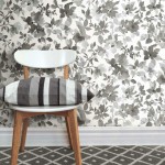 RoomMates RMK11236WP Black Watercolor Floral Peel and Stick Wallpaper