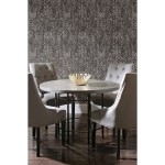 RoomMates RMK11570WP Black and Taupe Ornate Ogee Peel and Stick Wallpaper