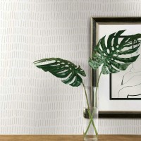 RoomMates RMK11613WP Tick Mark Beige and White Peel and Stick Wallpaper