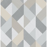 Stacy Garcia Home Marquetry Geometric Peel and Stick Wallpaper Warm Stone