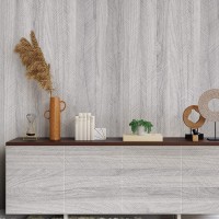 Viseeko Peel and Stick Wallpaper: Gray Wood Modern Removable Wallpaper Textured self Adhesive Wallpaper PVC Furniture Renovation Thickening for Bedroom Living Room 11.8 * 78.7 inches