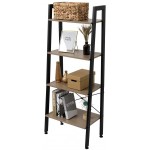 4 Tiers Industrial Ladder Shelf,Bookshelf Storage Rack Shelf for Office Bathroom Living Room，Gray Color