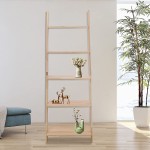 5-Tier Ladder Rack Metal Free Standing Wall Leaning Storage Ladder Shelf Bookshelf Free Standing Plant Flower Stand Holder for Living Room Bathroom Kitchen Office type1