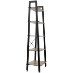 5 Tiers Industrial Ladder Shelf,Bookshelf Storage Rack Shelf for Office Bathroom Living Room，Bedroom Gray Color