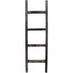 BarnwoodUSA Rustic Farmhouse Decorative Ladder Our 4ft 2x3 Ladder can be Mounted Horizontally or Vertically | Crafted from 100% Recycled and Reclaimed Wood | No Assembly Required | Smoky Black