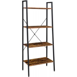 Bennio Brenny Ladder Shelf 4-Tier Bookshelf ,Industrial Storage Rack Shelf for Living Room,Home Office Bathroom