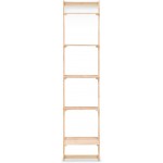 Bookshelf 5-Tier Modern Ladder Shelf Cedar Wood Ladder Wall Shelf Display Rack for Compact Space Living Room Planter Rack Beige 16.3"x11.8"x69.3"