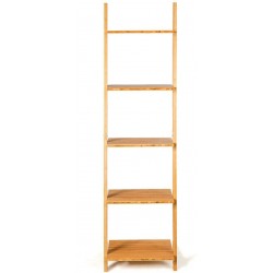 Cenis 5-Tier Ladder Shelf Bamboo Leaning Bookshelf Ladder Bookcase Open Display Stand Shelf Wall Shelves Book Shelf Bathroom Shelves Book Shelves Home Decor Clearance Bathroom Shelf Blanket ladde