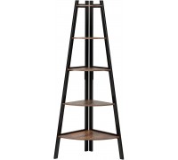 Industrial Corner Ladder Shelf 5 Tier A-Shape Utility Display Organizer Plant Flower Stand Storage Rack Wood Accent Furniture with Metal Frame for Living Room by Huy Tran