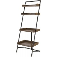 ioHOMES Palos Industrial 4-Shelf Ladder Display Shelf Reclaimed Oak