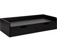 Kate and Laurel Kitt Modern Floating Shelf with Drawers 28 x 12 x 6.5 inches Black Chic Floating Storage Console Table or Desk for Wall