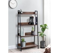 Ladder Shelf DEILALY 4-Tier Bookshelf Industrial Bookcase Storage Rack Shelves for Home Office Living Room Balcony Bedroom