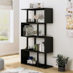 Prodb 5 Tier Leaning Ladder Shelf Rack Shelving Bookshelf Storage Organizer Ladder Shelf Decorative Ladder Decorative Shelves