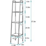 SogesHome 11.8 Inch A-Frame Ladder Shelf Storage Rack Free Standing Shelf Bathroom Shelf Bookshelf Bookcase Plant Display Shelf Black