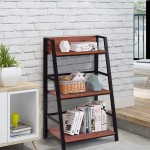 TANGKULA 3-Tier Ladder Shelf Home Office Bookshelf Plant Display Stand Storage Shelves Multipurpose Corner Shelf Bookcase