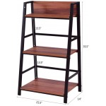 TANGKULA 3-Tier Ladder Shelf Home Office Bookshelf Plant Display Stand Storage Shelves Multipurpose Corner Shelf Bookcase