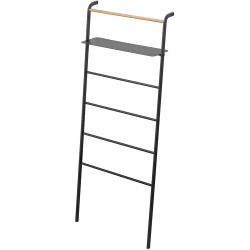 Tlrelt Tower Leaning Ladder with Shelf  Color : Black