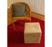 Agro Richer Hand Woven Home Décor Braided Jute Pouf Ottoman Footrest Bean Bag Floor Chair Great for The Living Room Bedroom and Kids Room Rustic Farmhouse Decor Beige Square Cover Only 16x16x16