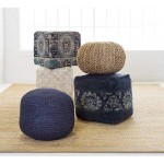 Artistic Weavers Berma Knitted Jute Round Pouf 14"H x 20"W x 20"D Beige